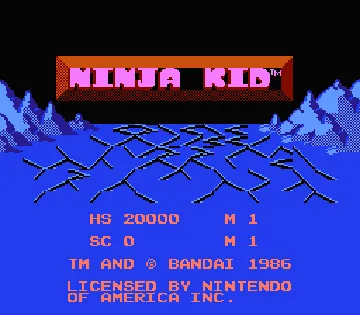 Ninja Kid (USA) screen shot title